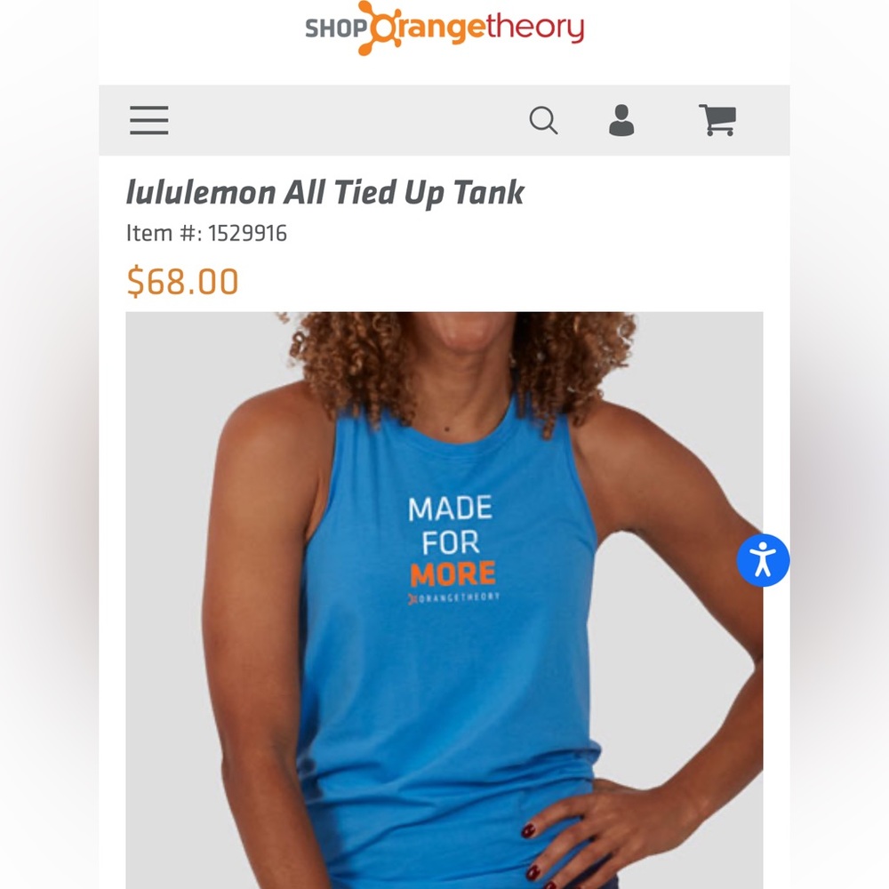 Orange theory Lululemon all tied up tank.